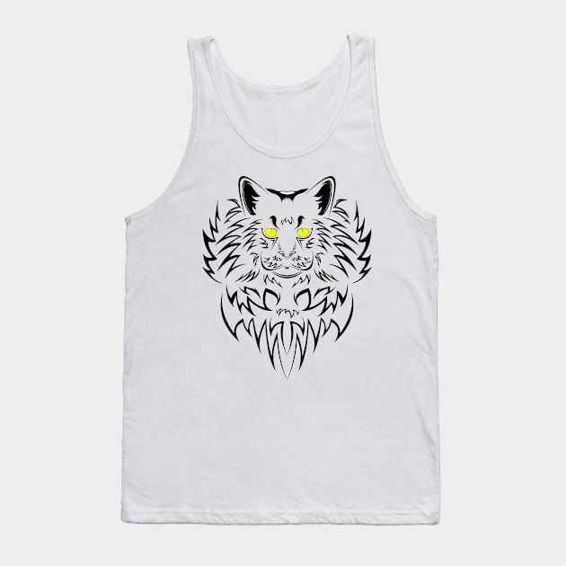 The Cat Abstract Tank Top by Scanline